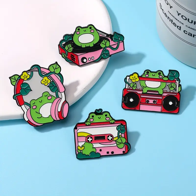 Broches amantes de música sapo