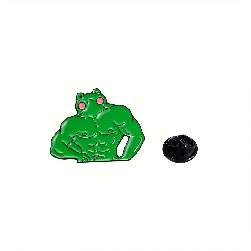 Broches divertidos de sapos musculosos