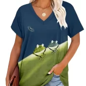 Camiseta feminina com estampa de sapo