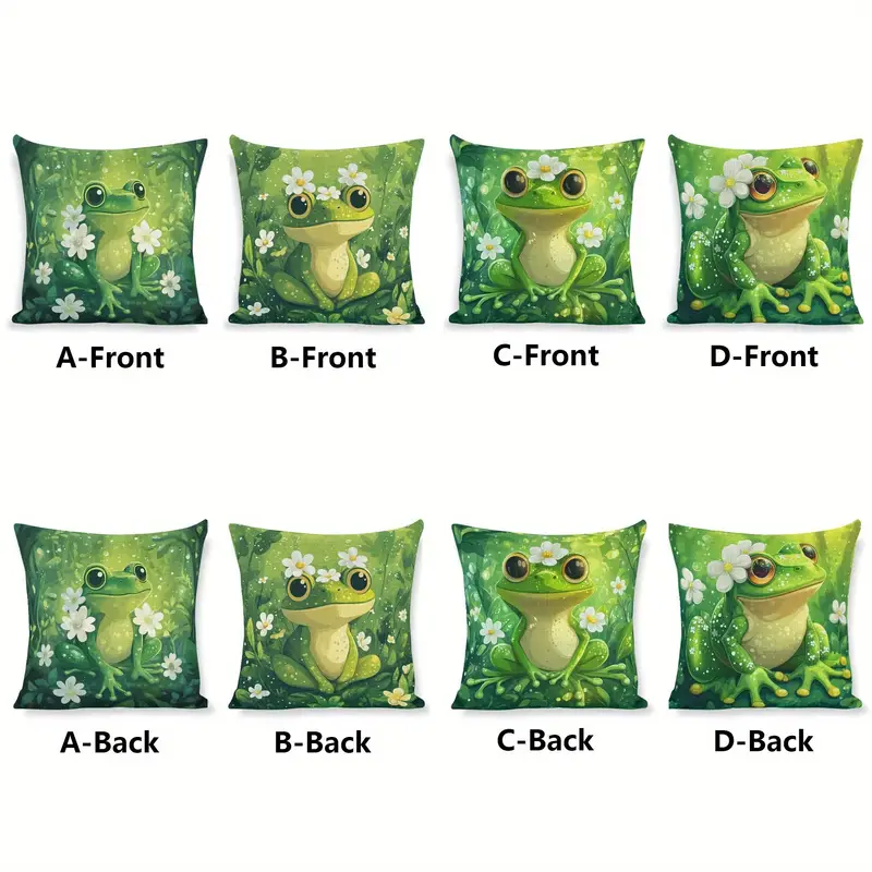 Capas de almofada com design de flores e sapos
