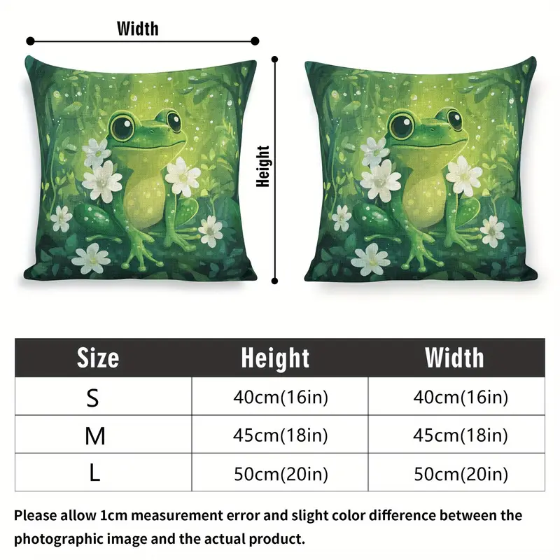 Capas de almofada com design de flores e sapos