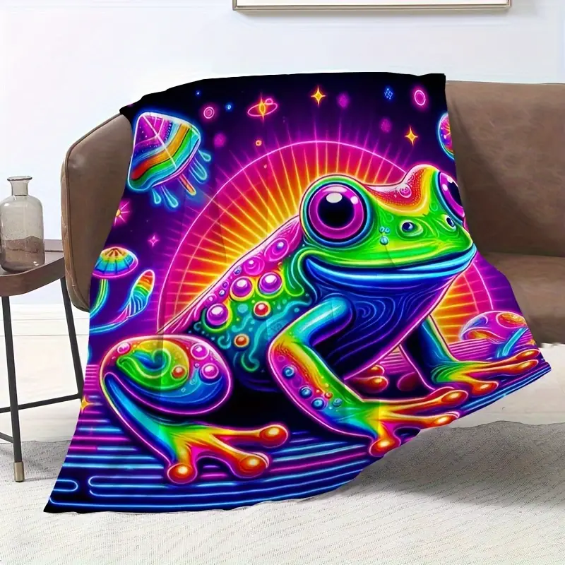 Cobertor de lã sapo psicodélico