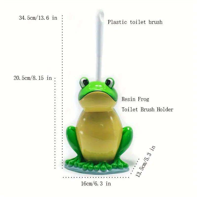 Escova e suporte para vaso sanitário em forma de sapo