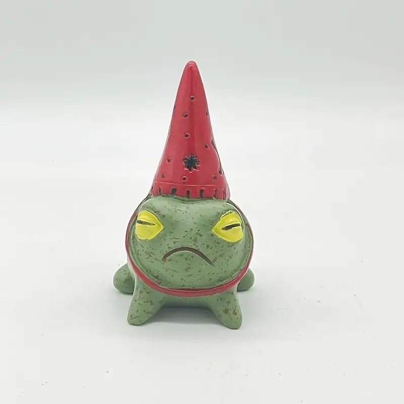 Estátua de sapo Whimsy com chapéu de festa