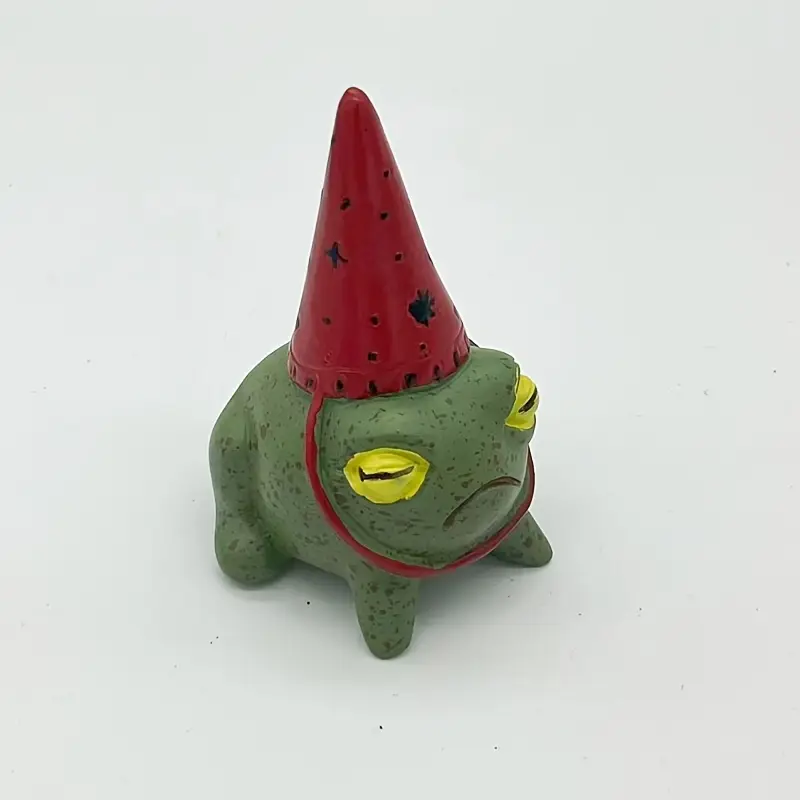 Estátua de sapo Whimsy com chapéu de festa