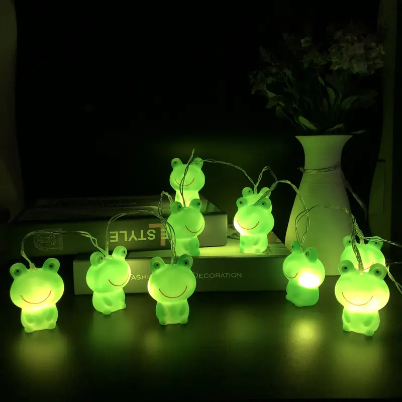 Fio de luz decorativo de sapo verde