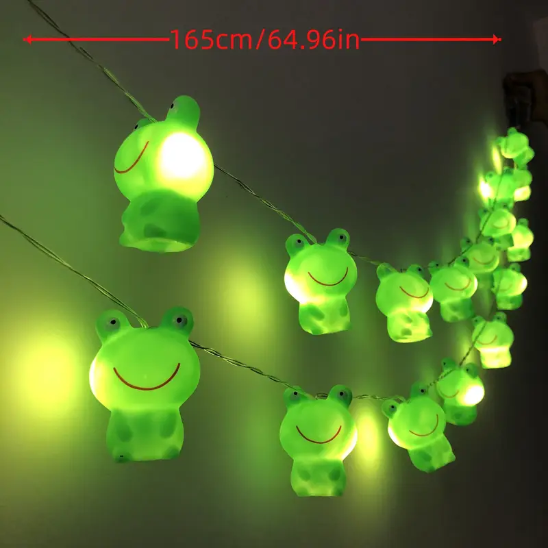 Fio de luz decorativo de sapo verde