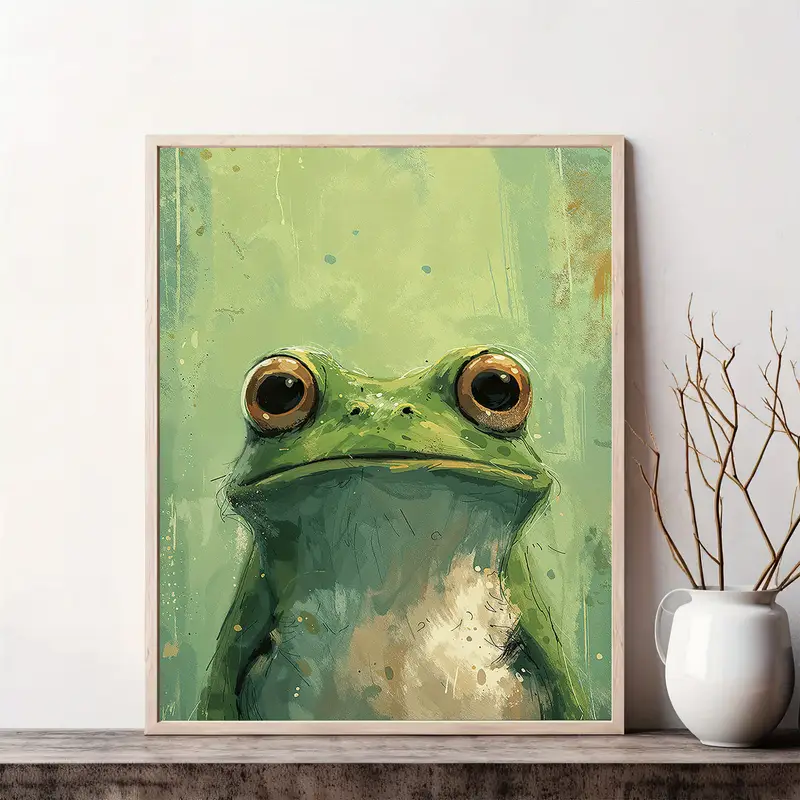 Impressão em tela de sapo verde