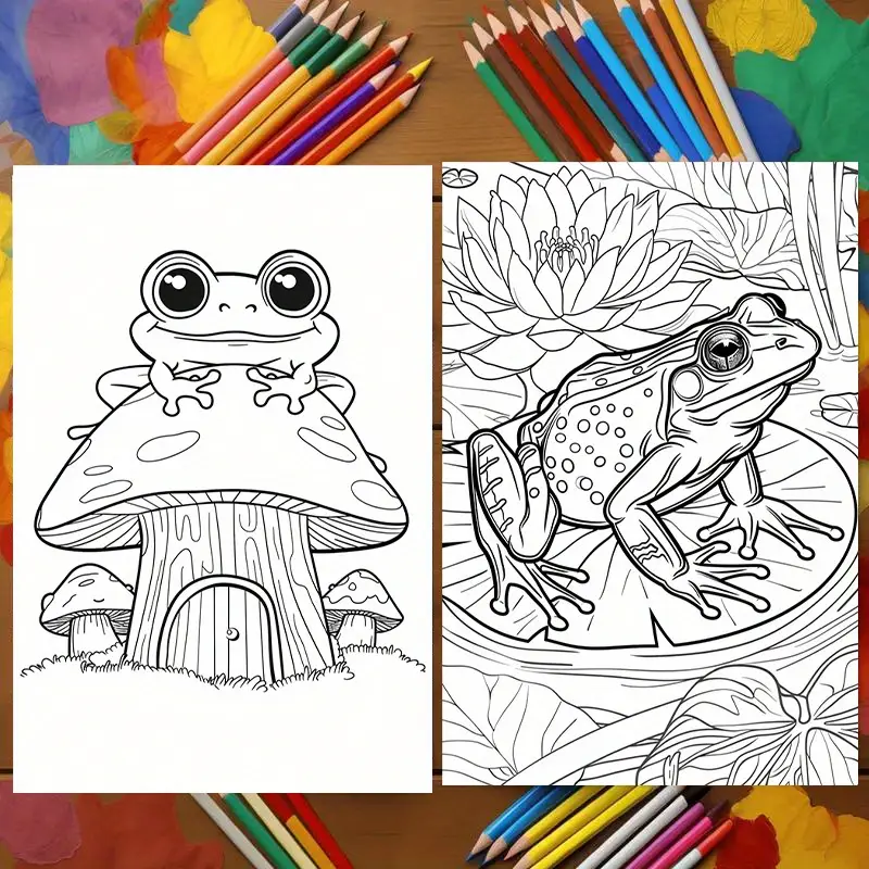 Livro de colorir de sapos