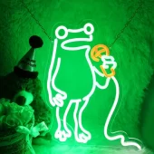 Luz neon de sapo com controle touch