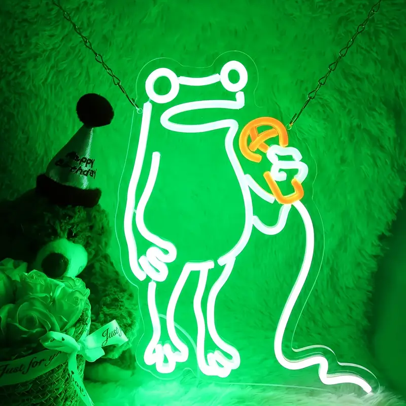 Luz neon de sapo com controle touch