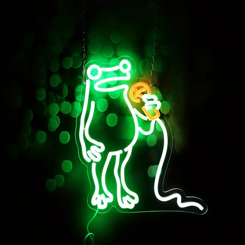 Luz neon de sapo com controle touch