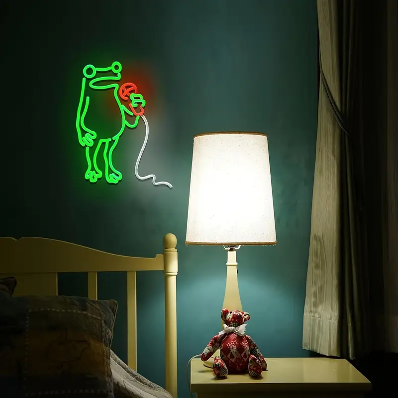 Luz neon de sapo com controle touch