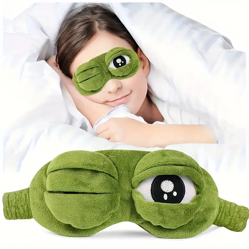 Máscara de dormir em formato de sapo