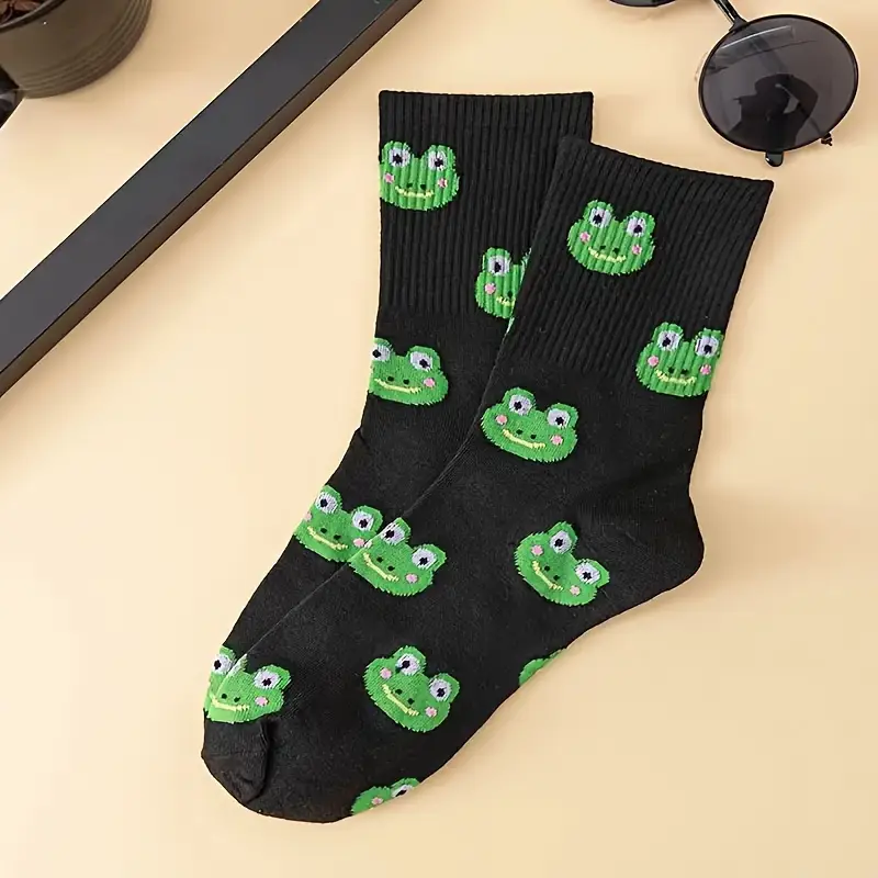 Meias com estampa de sapo