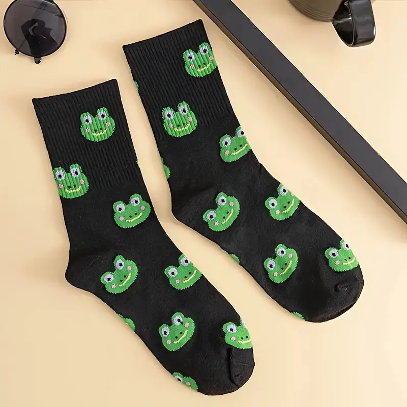 Meias com estampa de sapo