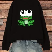 Moletom casual com estampa de sapo