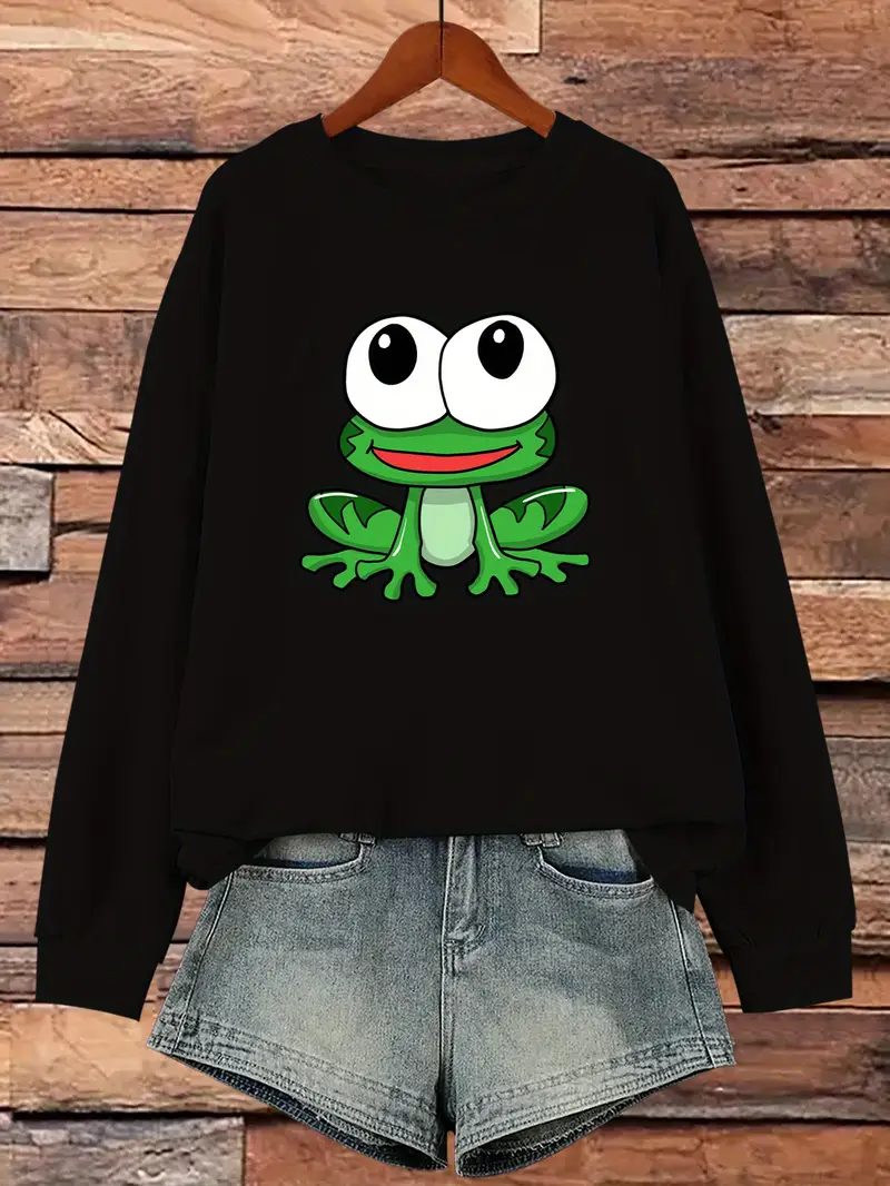 Moletom casual com estampa de sapo