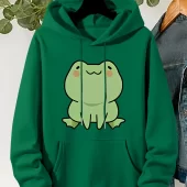 Moletom com capuz estampado de sapo