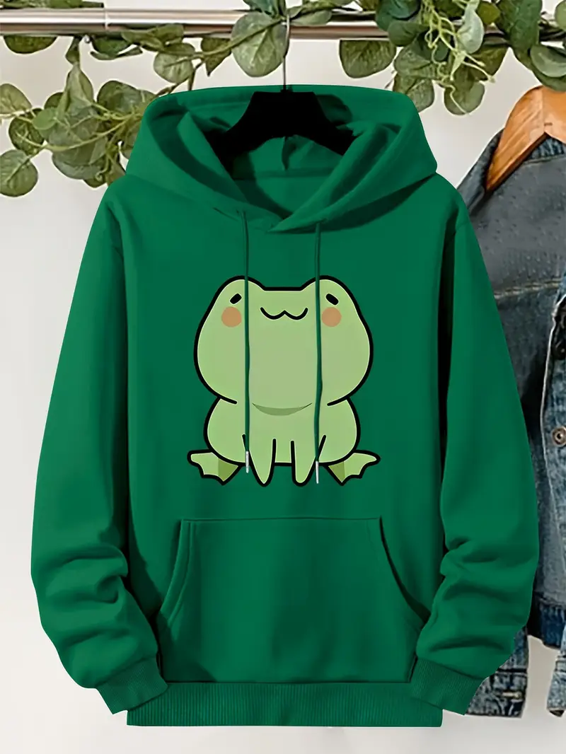 Moletom com capuz estampado de sapo