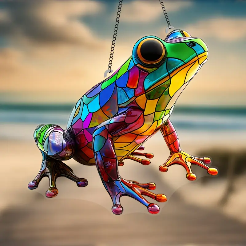 Sapo colorido de acrílico