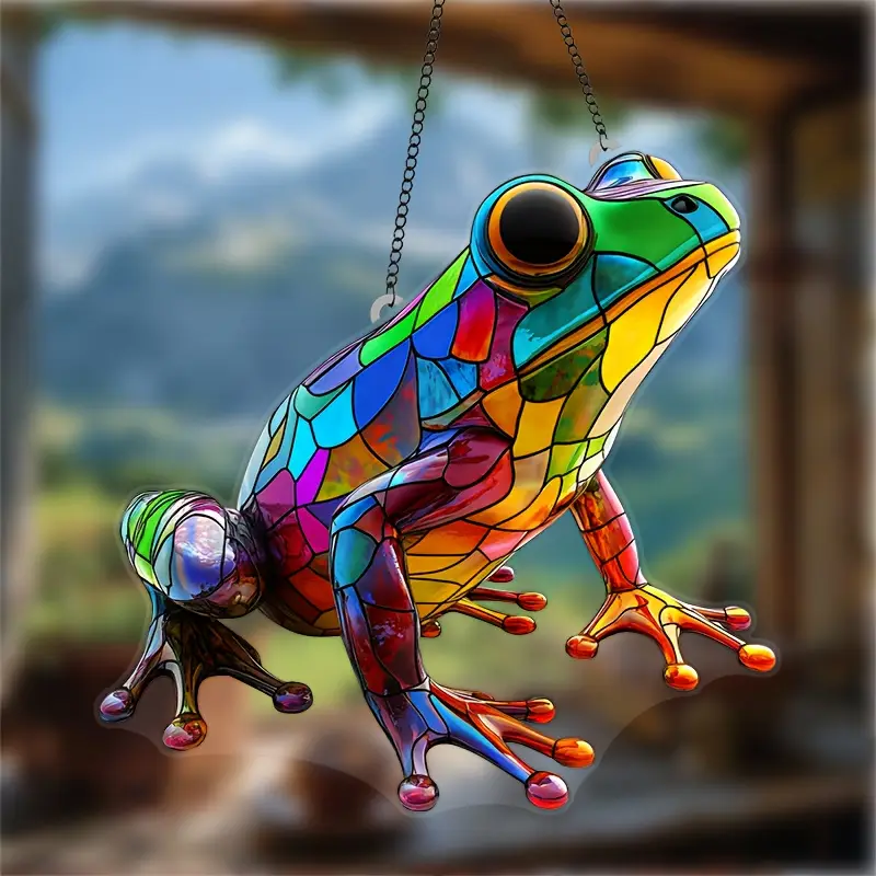 Sapo colorido de acrílico
