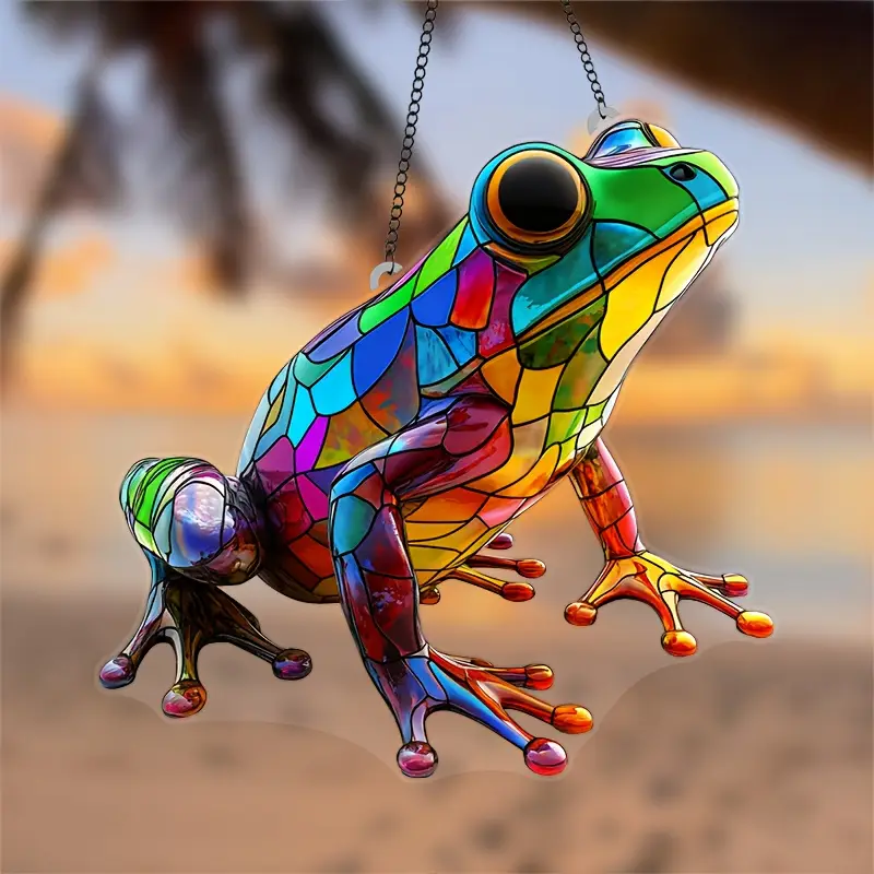 Sapo colorido de acrílico