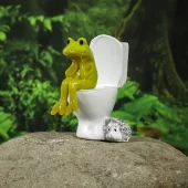 Sapo sentado na privada