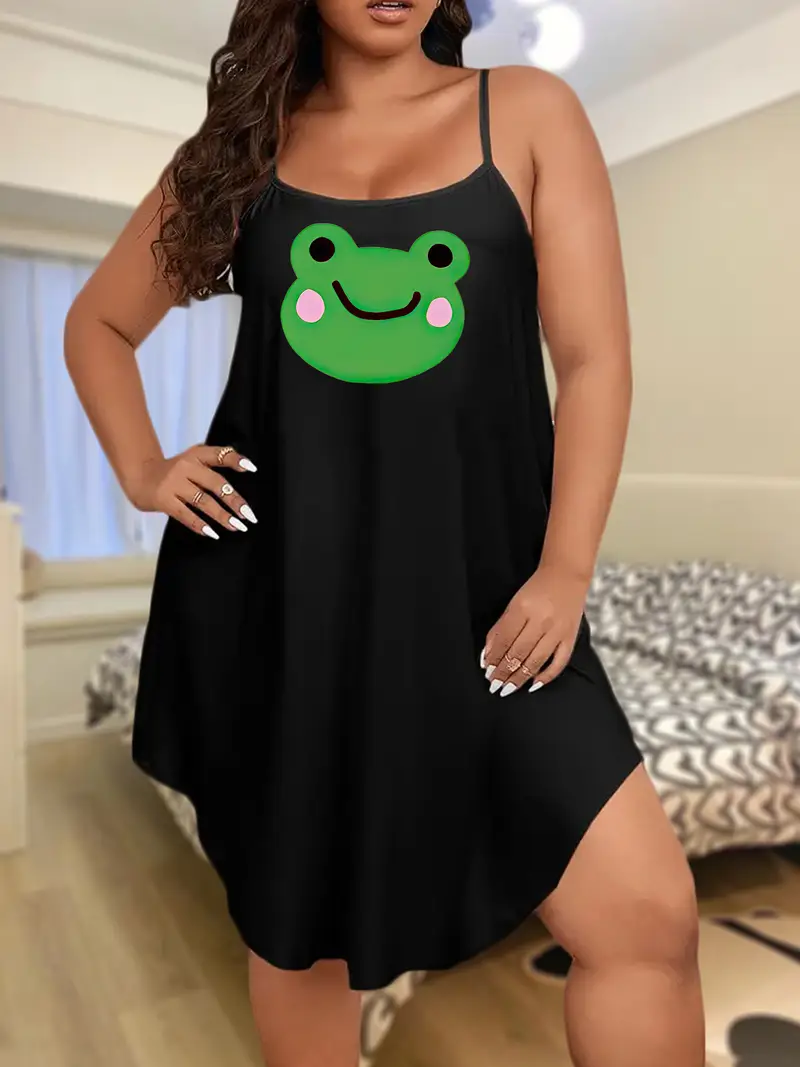 Vestido de dormir com estampa de sapo